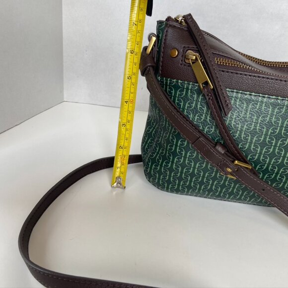 Fossil Crossbody Bag Green With Leather Trim - Picture 12 of 12